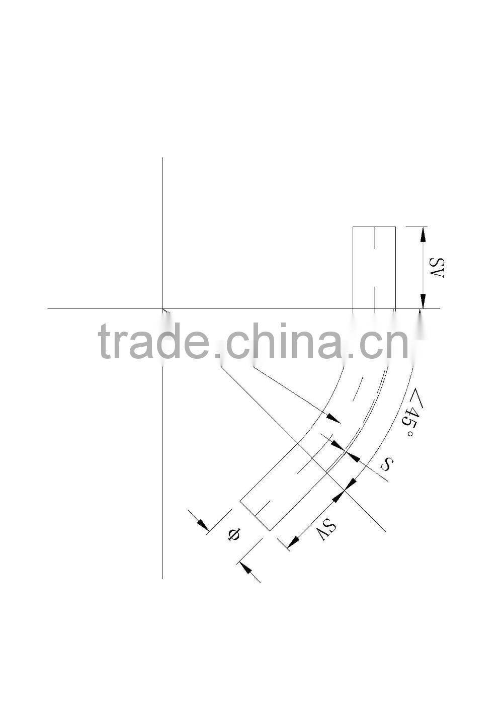 Glass bending instead of stainless steel used in the central feeding system