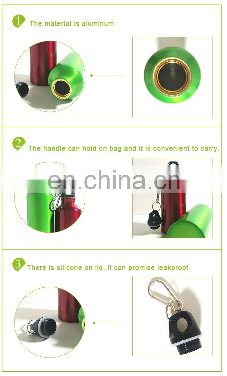 wholesale single wall reusable recycle sublimation aluminum drinking water bottle
