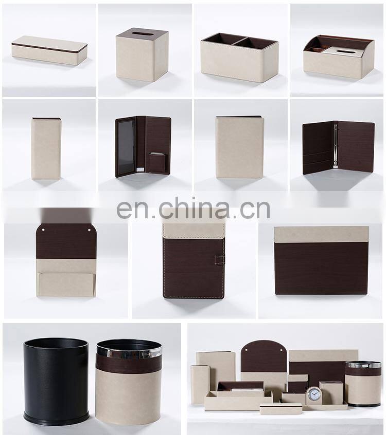 Honeyson high quality hotel room leather accessories hotel amenities