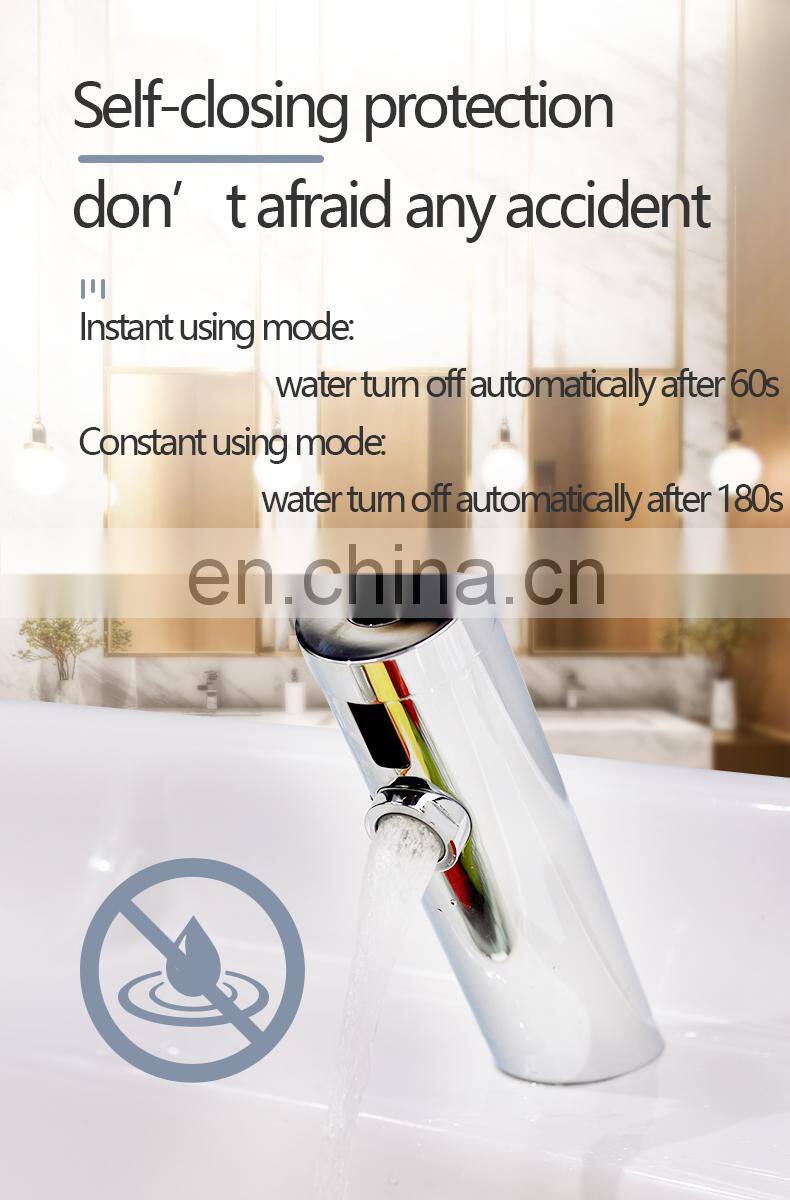 touchless bathroom hand wash led basin water tap automatic sensor faucet