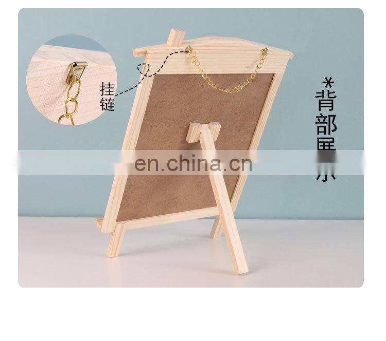 Wholesale creative wooden double side blackboard can be hung message board children creative gift