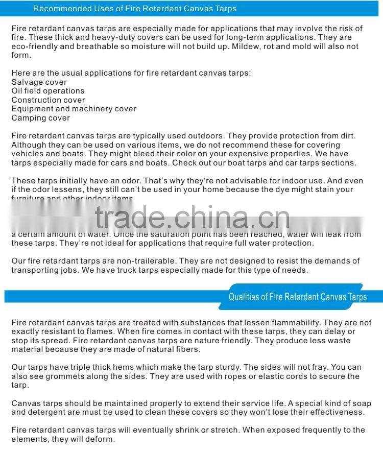 fire defiant canvas tarps