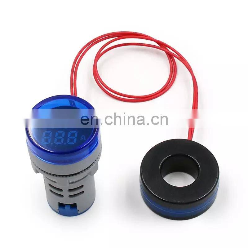 Mini Digital Voltmeter Ammeter 22mm Square AC 50-500V 0-100A Amp Volt Voltage Tester Meter Dual LED Indicator Pilot Lamp Light