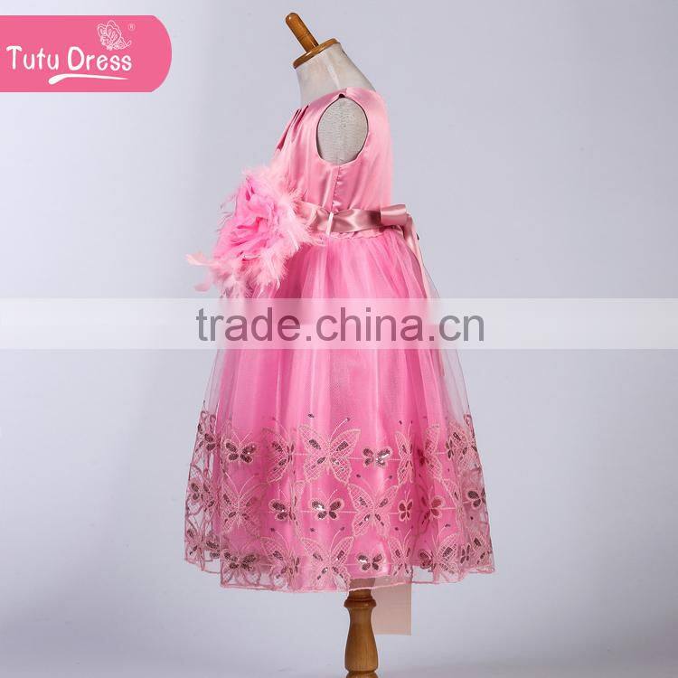 2015 hot selling pink baby girl formal dress