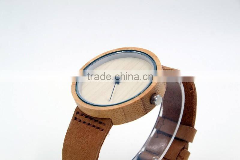 2016 Newest japanese miyota 2035 movement wristwatches genuine leather watches bamboo wooden watches for men and women best gift