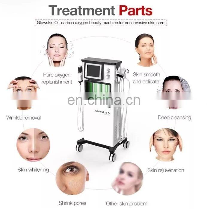 Multifunction blackhead removal vacuum skin care tightening RF oxygen peeling deep cleaning spa device with 6 handles