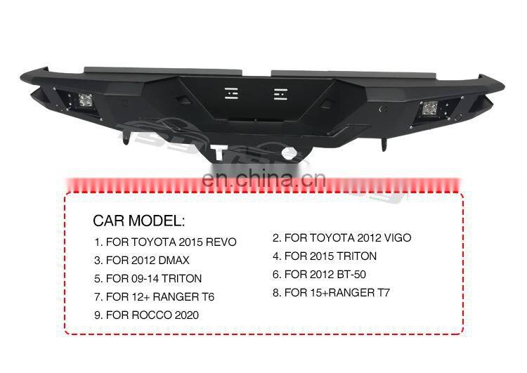 New Style Steel Rear bumper For Toyota Hilux Rocco 2020 pickup