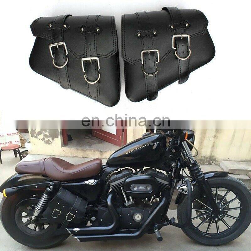 New Stylish Top Quality Motorbike Saddle Bags Waterproof PVC Studded Motorcycle Saddlebag Luggage Set Touring