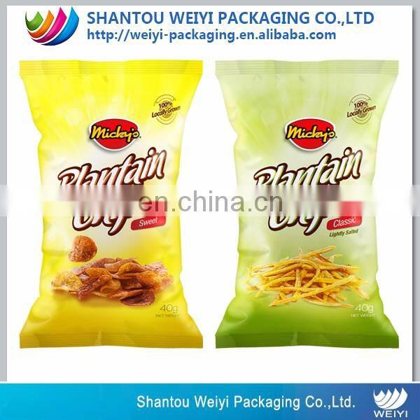 wholesale back sealer packaging aluminum foil bags for potato chips/snacks