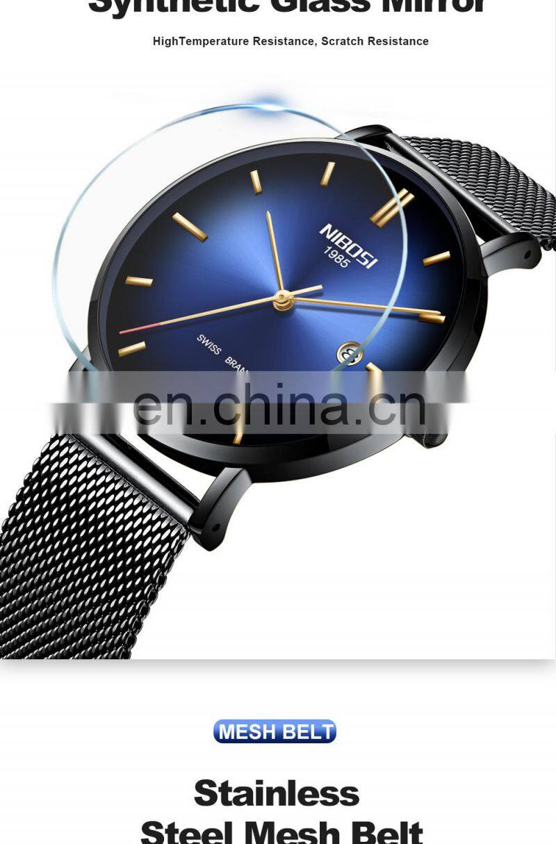 NIBOSI Watch Men Simple Fashion  Brand Quartz Watch Luxury Creative Waterproof Date Casual Men Watches Relogio Masculino