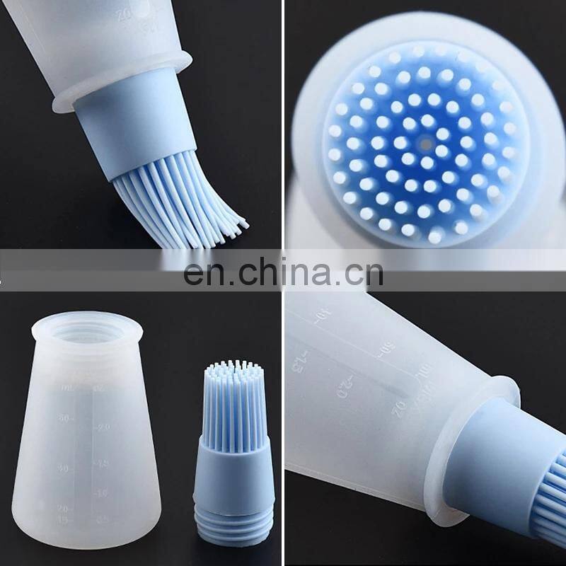 Barbecue Oil Brush Oil Dispenser with Brush High Temperature Resistant Silicone Oil Bottle with Brush Kitchen Baking Gadgets