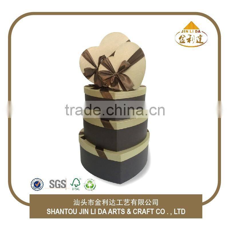 Wholesale Recycled Heart-shaped Paper Gift Box Set of 5