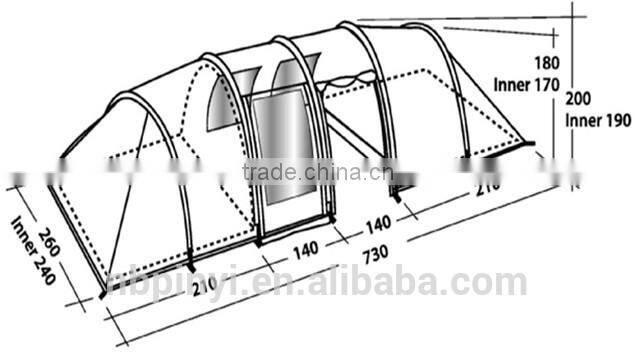 family tent,8 person 2 layers tunnel tent ,large capacity camping tent,large outdoor tent