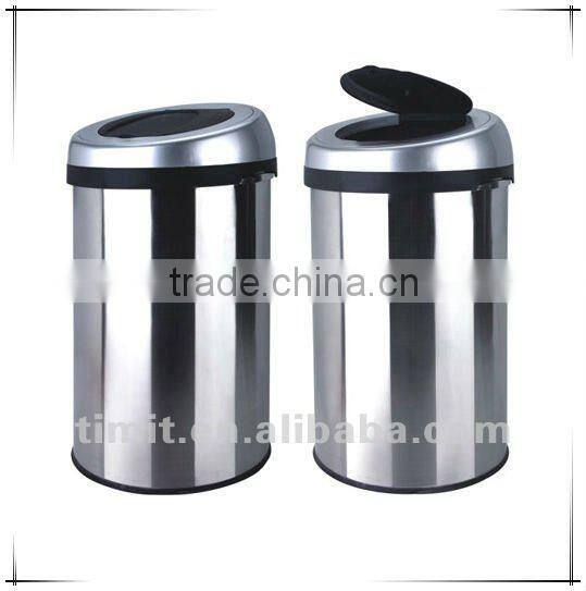 Superior Quality Stainless Steel Body SS and PP Cover Round Recycling Bin