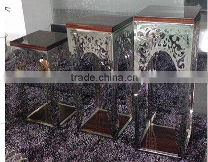 Round marble top stainless steel flower stand&coffee table for clubs