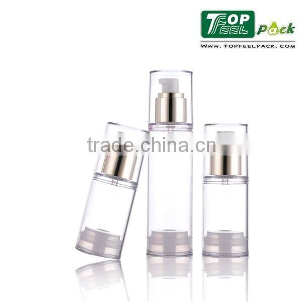 Round plastic airless lotion bottle with pump 50ml/100ml