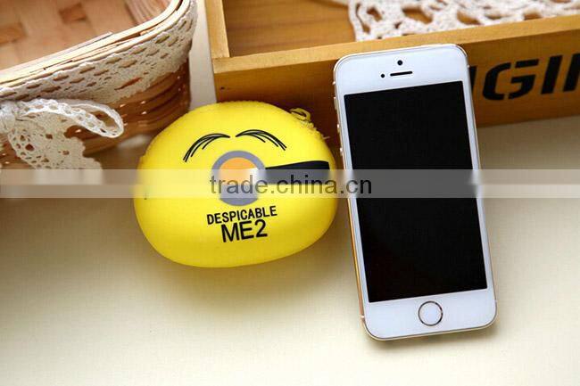 12years factory silicone minions purse/Yellow Minions purse/cartoon characters coin purse