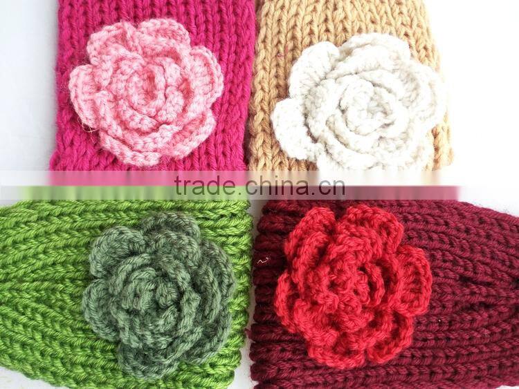 Beautiful Flower Crochet Fashion Lady Knitted Headband Headwear