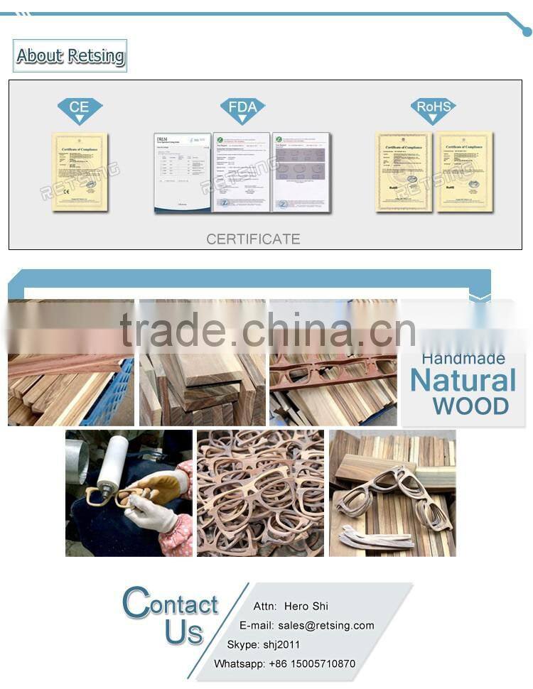 Fashion accessory skateboard wooden sunglasses with plastic frame