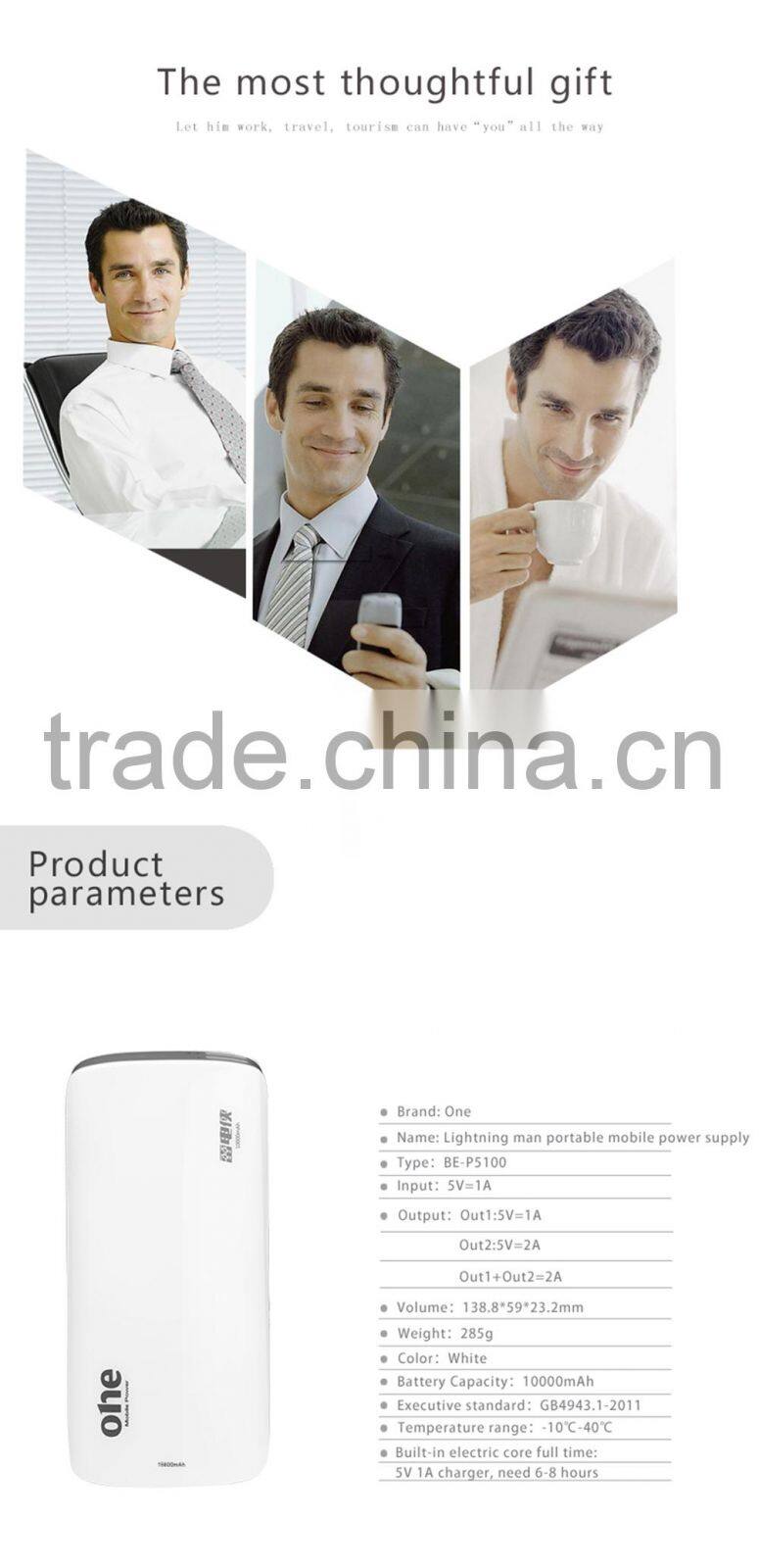 Universal 10000mah Backup External Battery Usb Power Bank Charger for Cell Phone 4s 5s