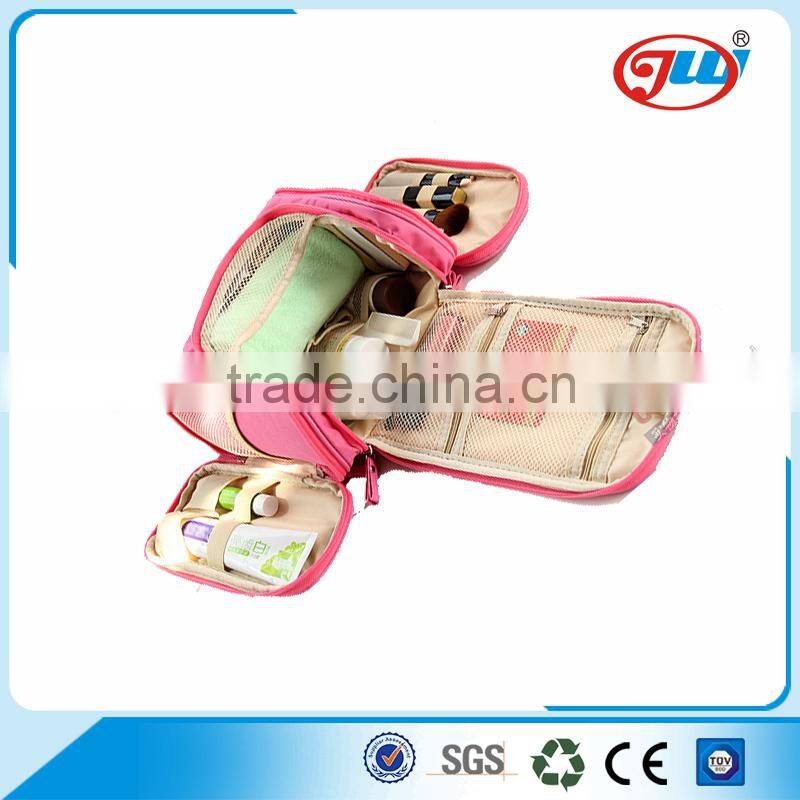 Folding cosmetic bag makeup bag with compartments
