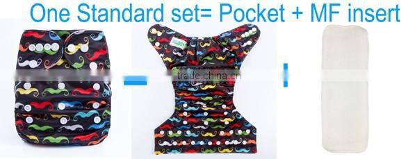 New Cute Cartoon Character Machine Washable Colored China Cloth Diapers Wholesale