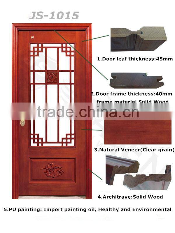 half glass wood frame door
