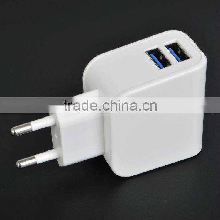 dual usb wall charger for mobile phone