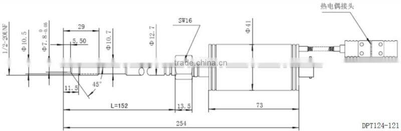High temperature liquid measurement melt pressure sensor