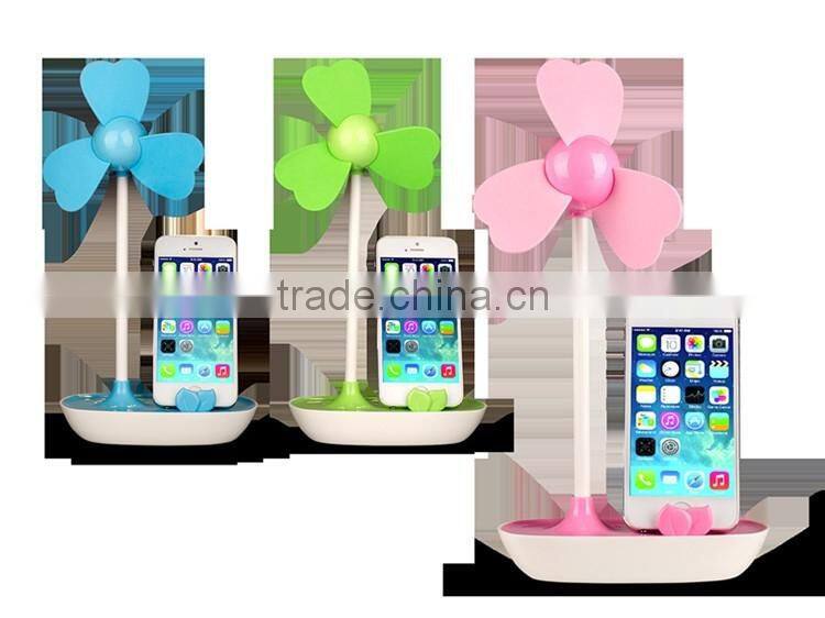Promotion Universal ODM LOGO Super Sound-Off Strong Wind Small USB Phone Holder Desk Electric Fan Motor