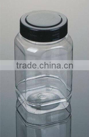 Black screw cap 500g plastic square pet bottle for food QS,SGS,FDA Certification