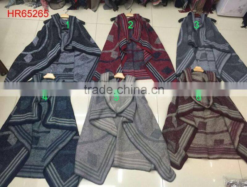 New fashion stripe printed plain pashmina shawl poncho