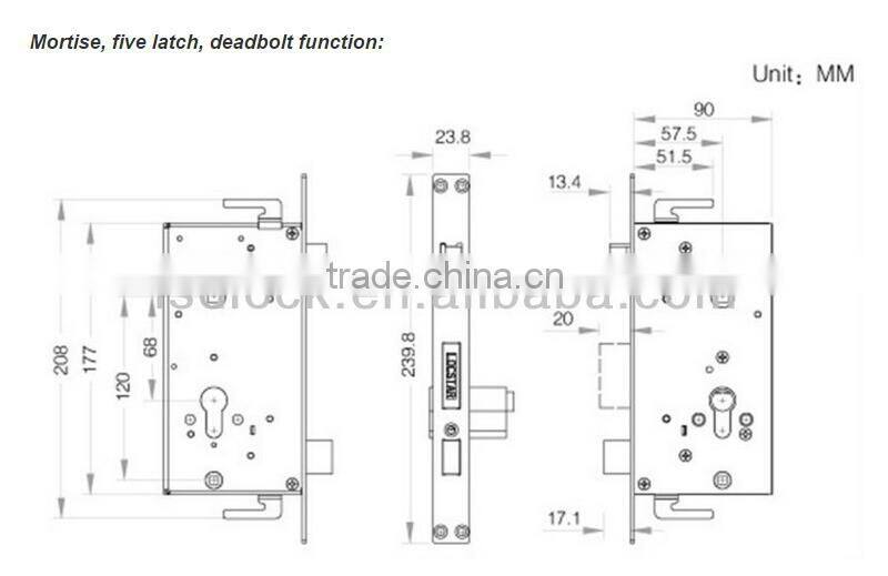 LSD8028 zinc alloy touch screen keypad fingerprint lock
