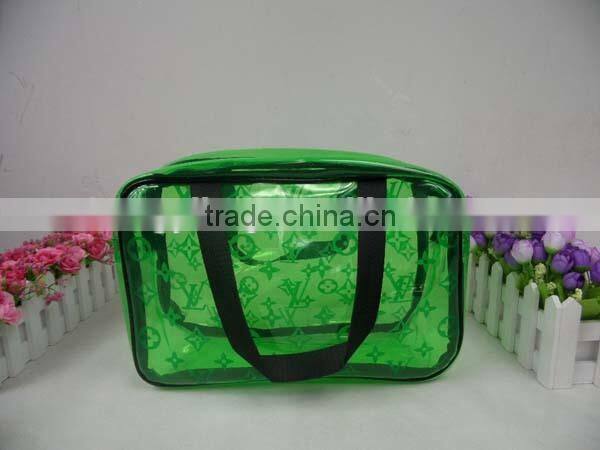 Customized simple women PVC chic printign shoulder Cosmetic Bags