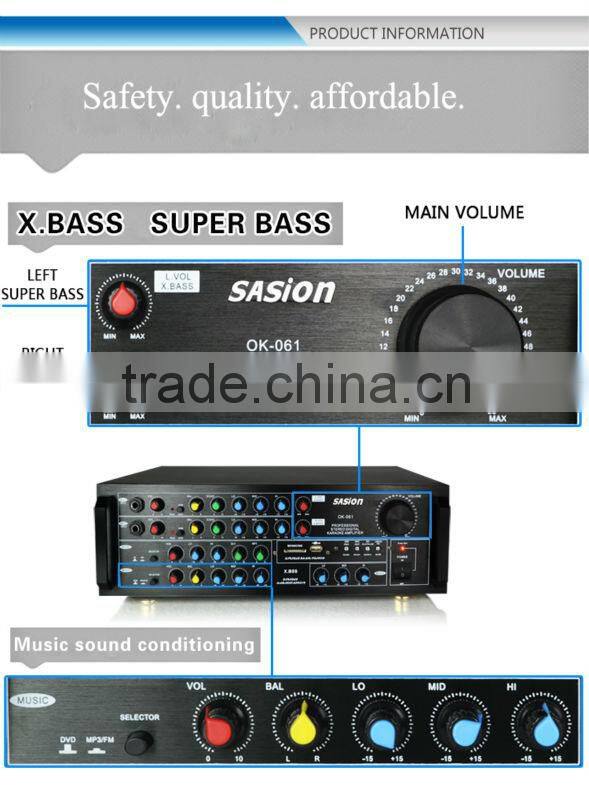 Sasion OK-061 2.1 X.Bass Professional stereo digital karaoke professional power amplifier hot sale