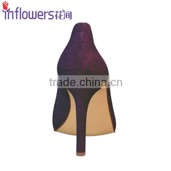 Purple satin materal eneglat women high heel shoes