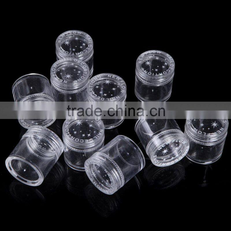 3g, 10g Glitter Empty Bottle Round Storage Bottle Plastic Empty Case Pot Container For Nail Art Rhinestone Bead Gems