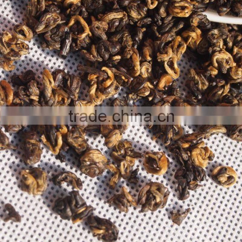 Organic Chinese red tea black tea pear dragon pearl tea yunnan gongfu tea buds