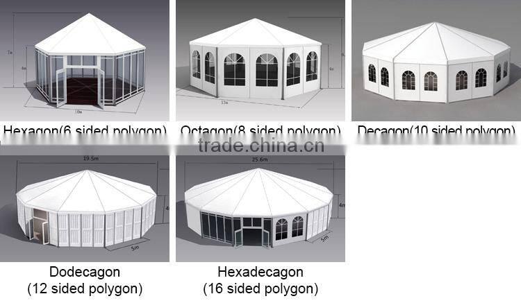Big Decagon Tents and hexagon Domes marquee for wedding and party