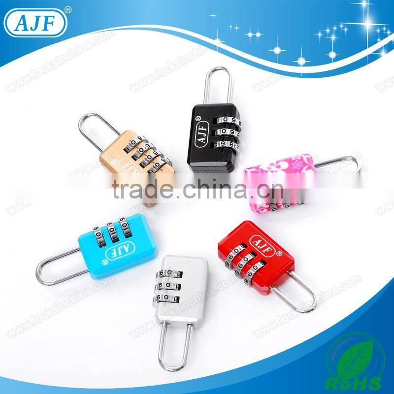 AJF 2015 newest colorful metal box combination lock, handbag twist lock
