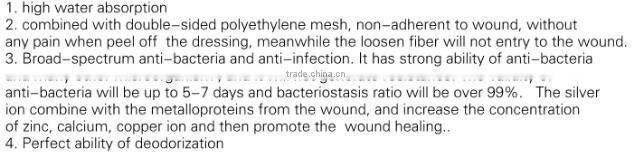 Disposable Medical Activated Carbon Wound Dressing with Silver