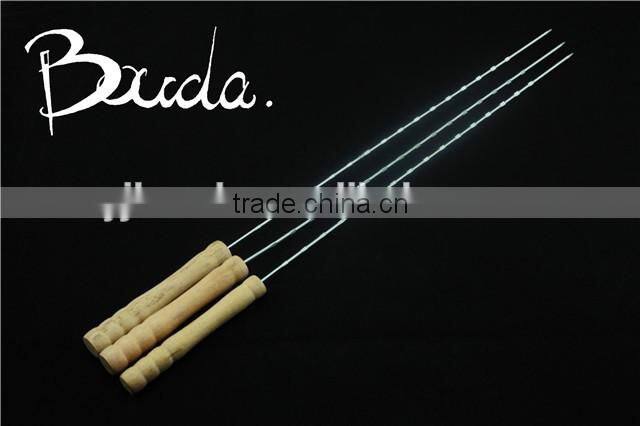 Stainless Steel Barebecue bbq Grill Net with wooden handle BD-B8112