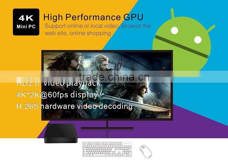 Android 5.1 Lollipop octa core mini web streaming HTPC player powered by Rockchip RK3368 Octa Core 64Bit CPU