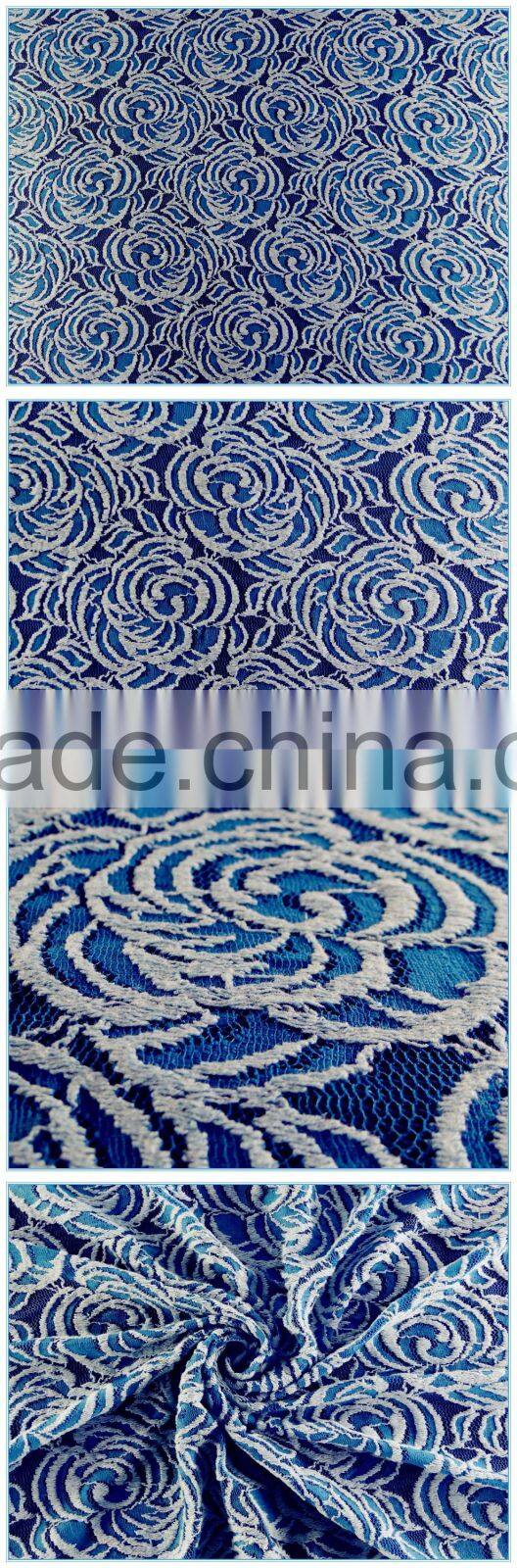 Light orange voile Pressure yarn Discount promotion Antigue fabric for wedding dress Hollow Worsted Nylon Spandex Cotton lace