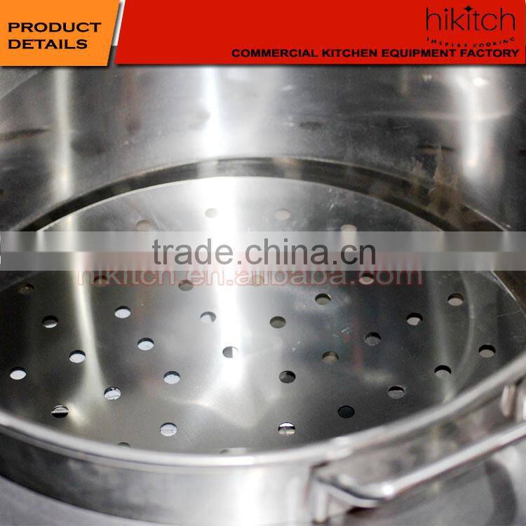 Stainless steel commercial LPG gas food boiler dim sum steamer