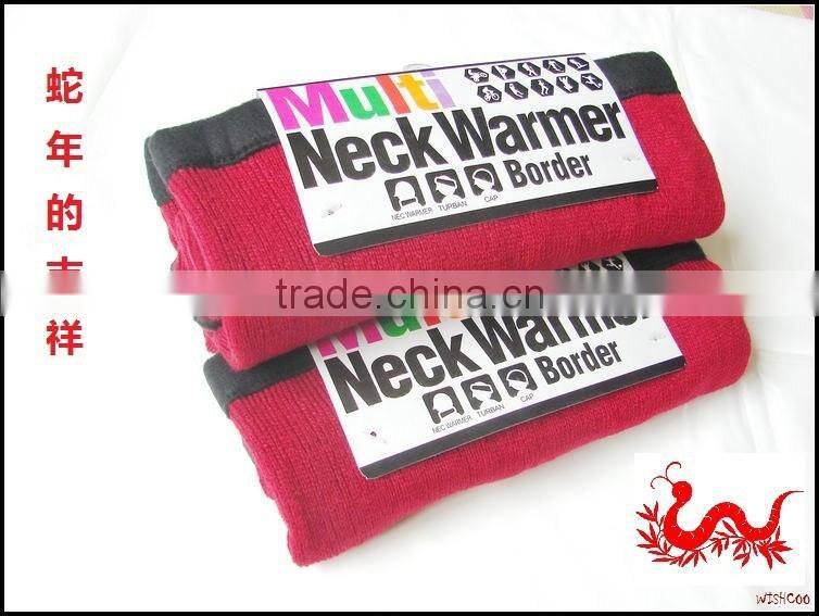 plain color knitted winter neck warmer scarf