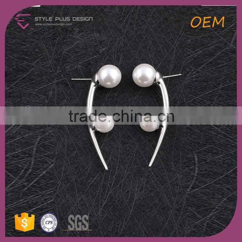 E77997K01 Pearl Stainless Steel Single Stone No Hole Earring Designs From Pearl Updated Collection