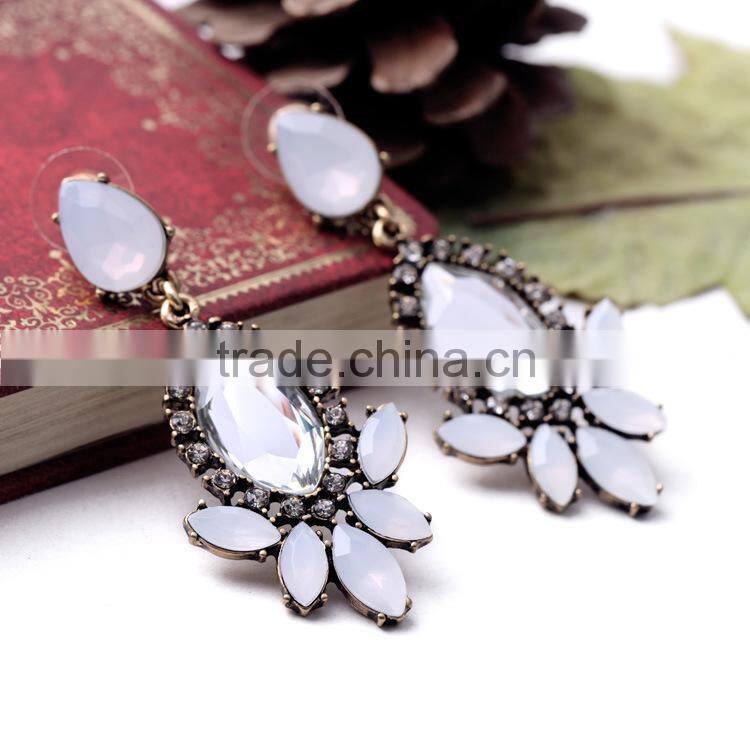 Clear waterdrop crystal pendant earring wholesale Fashion crystal drop earring