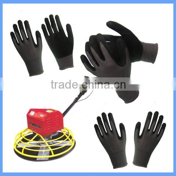 Best-selling Sandy Nitrile Polyester Work Gloves / Safety Products