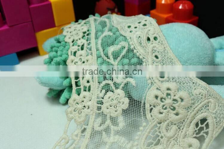 100% Cotton Water-sulable Lace Fabric Embroidery Mesh Lace Collar